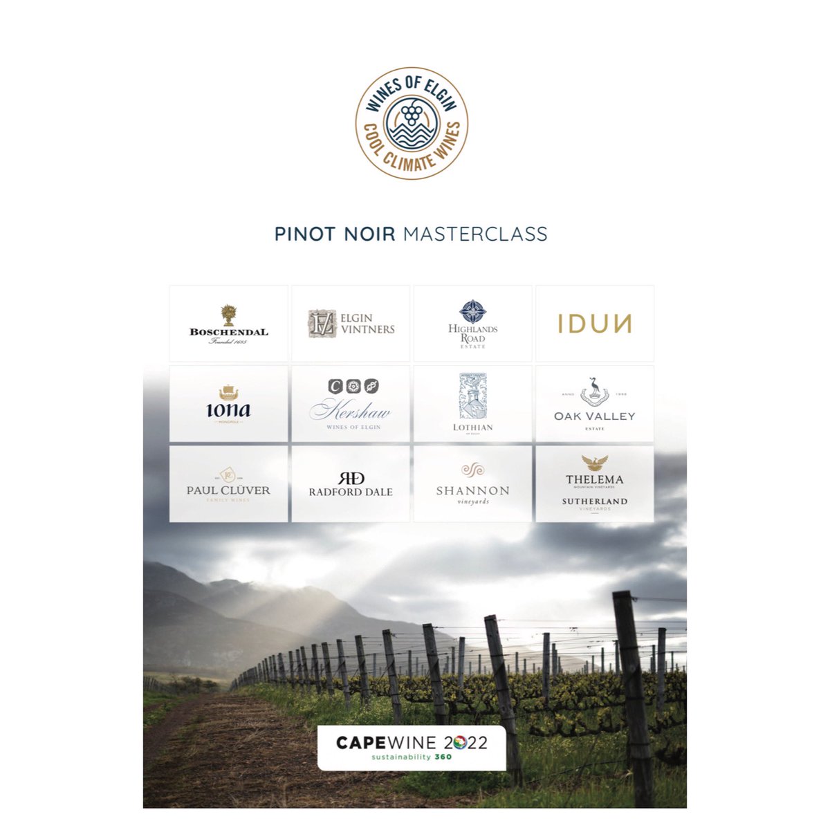 winesofelgin (@winesofelgin) on Twitter photo We are so looking forward to hosting our guests for a Pinot Noir Masterclass # this evening.
The masterclass will be presented by:
🍷 <a href="/RKershawWines/">KershawWines</a>, Andriescap Burger of <a href="/PaulCluverWines/">Paul Cluver Family Wines</a> & James Downes of <a href="/shannonwines/">Shannon Vineyards</a>
#capewine2022 #capewine #winesofelgin #ElginPinot2022 We are so looking forward to hosting our guests for a Pinot Noir Masterclass # this evening.
The masterclass will be presented by:
🍷 <a href="/RKershawWines/">KershawWines</a>, Andriescap Burger of <a href="/PaulCluverWines/">Paul Cluver Family Wines</a> & James Downes of <a href="/shannonwines/">Shannon Vineyards</a>
#capewine2022 #capewine #winesofelgin #ElginPinot2022