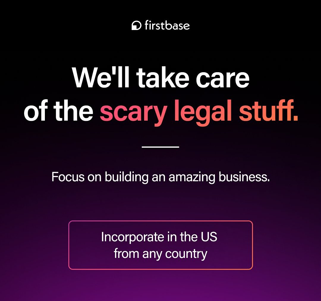 drbenlynch10's tweet photo. Firstbase helps anyone to build a US business. Start a company, set up banking, payments, and payroll, and manage a business — online, from anywhere. https://t.co/mrmGfuprdg