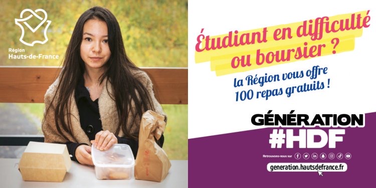🍛 Afin d’améliorer la qualité de vie et de soutenir le pouvoir d’achat des étudiants boursiers ou en difficulté, la Région #hautsdefrance offre 100 repas gratuits !

✅  Toutes les infos ici ➡️ ow.ly/MoiN50L1NBb

Cc <a href="/crousamienspic/">crousamienspicardie</a> <a href="/CrousLille/">Crous Lille</a>