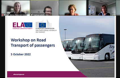 EU_ELA's tweet photo. More than 400 participants attending now the workshop on the new rules applicable to the passengers transport sector organised by ELA and the @EU_Commission.🎥Recordings will be published on #EULabourauthority YouTube channel #RoadTransport #PostingRules #MobilityPackage #DGMOVE https://t.co/ZBHTyteWDQ