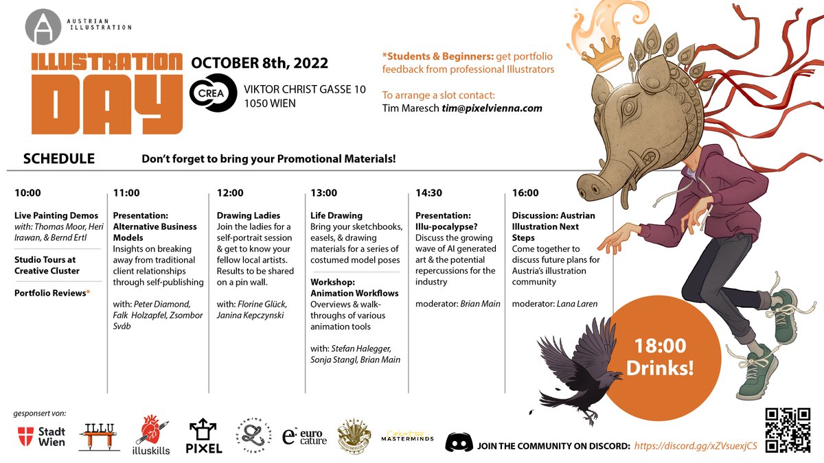 Illustration Day schedule (in English). See you this Saturday!