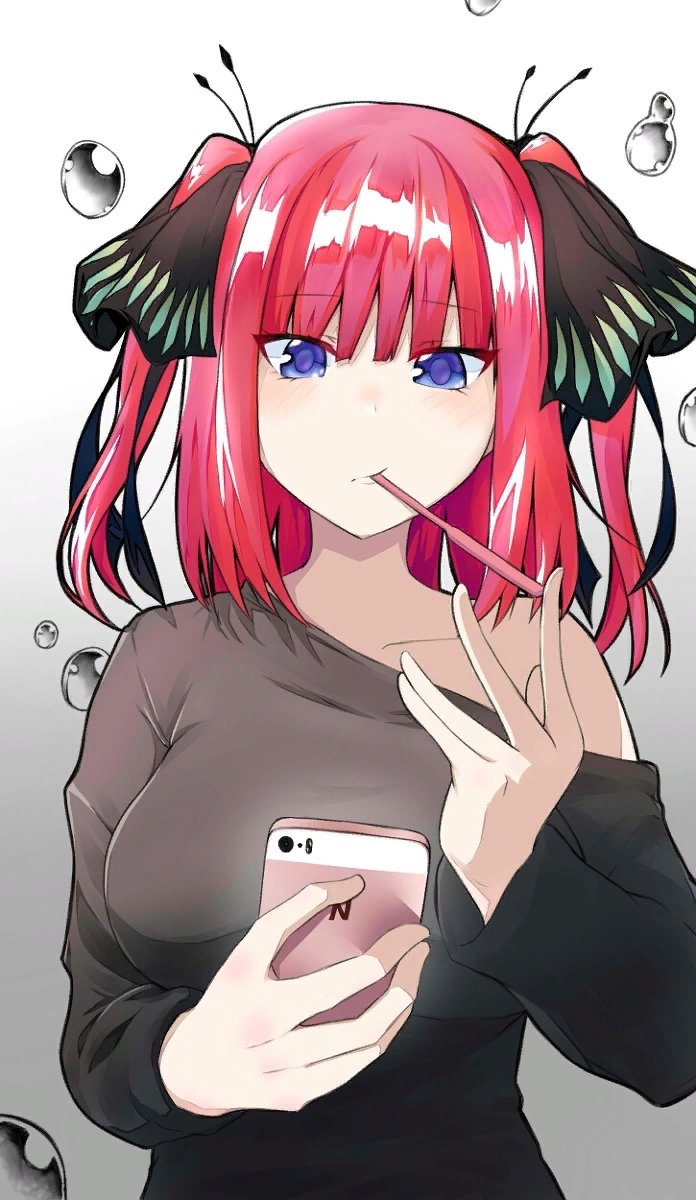 猫タシさんがTwitterに投稿した中野二乃(五等分の花嫁)のイラスト。