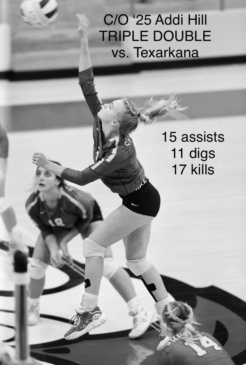 ljpvolleyball's tweet photo. 🚨🚨🚨That’s ANOTHER TRIPLE DOUBLE for C/O ‘25 @addisonhill_03 She just keeps plugging away. @cofovolleyball @Muleridervball @LyonVolleyball @ReddiesVB @OuachitaVB @501Volley https://t.co/5ypdtaTxDo
