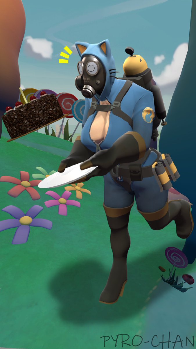 NecoPyroChan's tweet photo. Is it two posts in a day?
Yes, this is it.
Finished the shadow and made a real version. Really,#CakeIsALie
#SFM #SourceFilmmaker #TeamFortress2 #fempyro #pyroland https://t.co/4BBjeHY8jE
