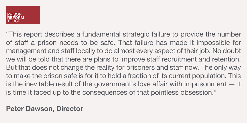 PRTuk's tweet photo. Our reaction to the findings of conditions at HMP Swaleside, published by HM Inspectorate of Prisons today.

https://t.co/Ou5oTm7Q7H https://t.co/4YRmDAOnoQ