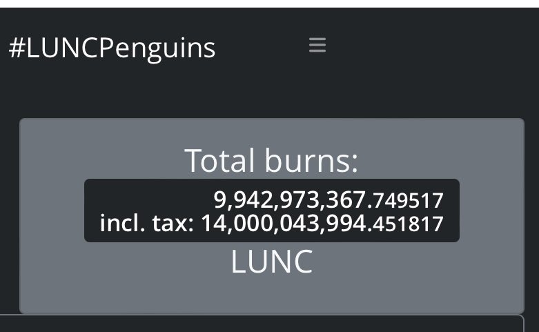 Mark_Manu76's tweet photo. Burns just tipped over 14 BILLION! With @cz_binance burning again on Sunday we should see the 20 BILLION mark achieved #LUNC this is without most CEXs implementing a burn tax. Be patient…when we have mass adoption things will move quickly 🍺😉 https://t.co/86i1kHL3Lf
