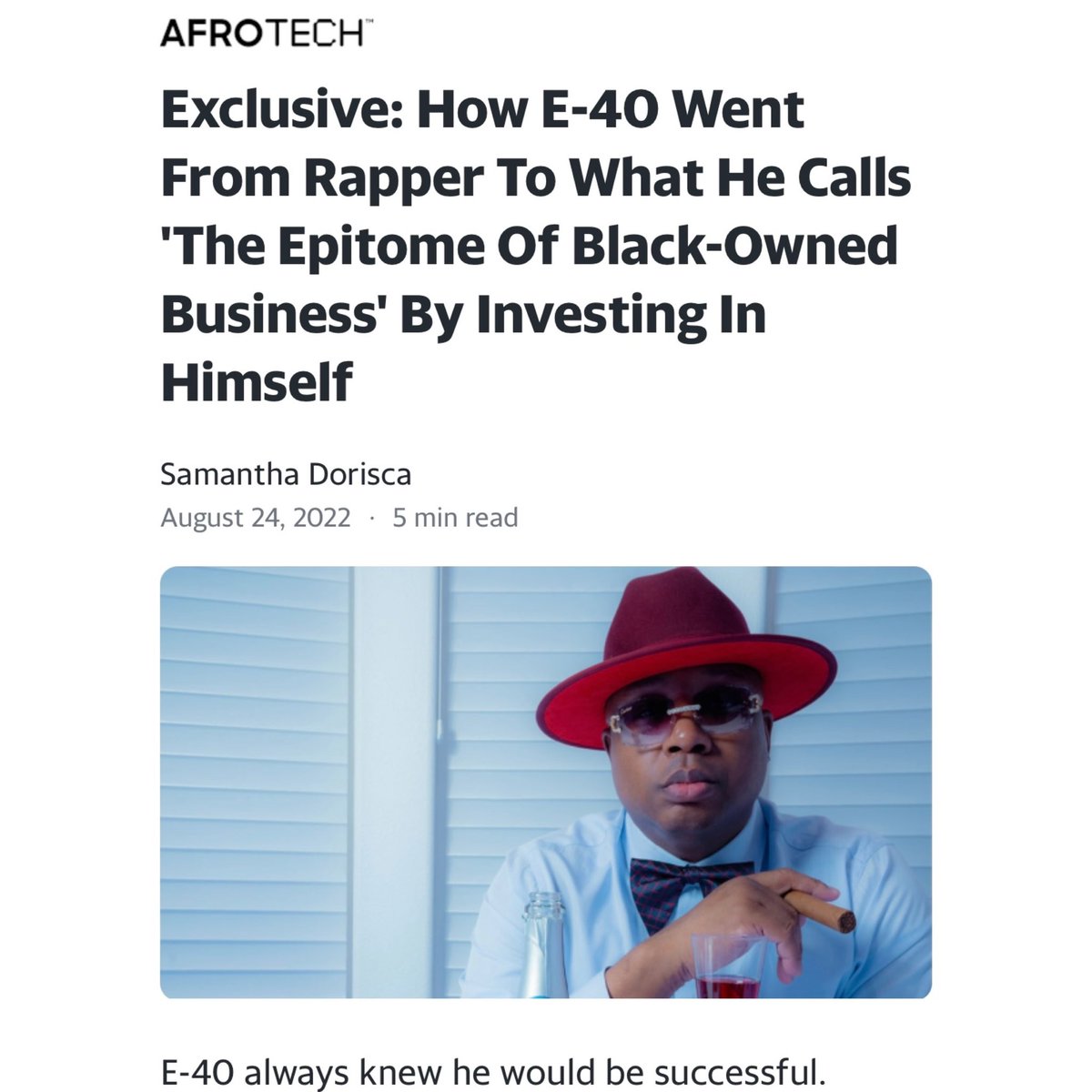 Thank you  @AfroTech 🗞#earlstevens #blackownedbusiness  #blackentrepreneurs #blackexcellence

afrotech.com/e-40-exclusive…