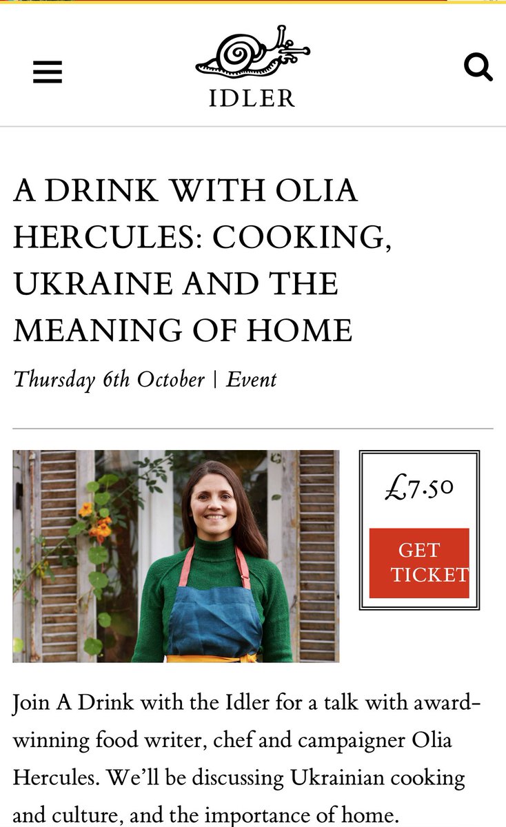 Please join me tomorrow 6pm UK time online for a conversation and a drink with @idler magazine. idler.co.uk/product/a-drin… Please do spread the word! Thank you #oliaherculeshomefood