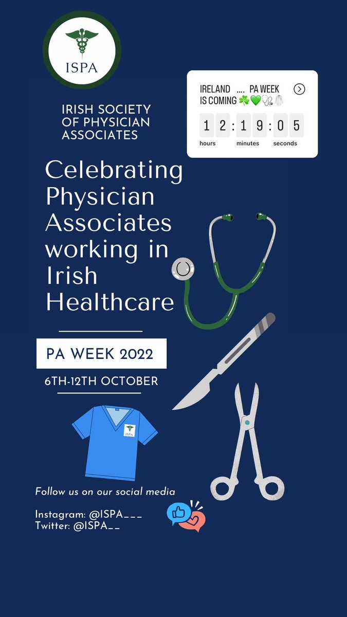 ISPA__'s tweet photo. PA Week starts tomorrow!!!! #PAsGoBeyond #physicianassociate #physicianassisstant #surgery #medicine #PAWeek2022 https://t.co/jTxNqYthDh