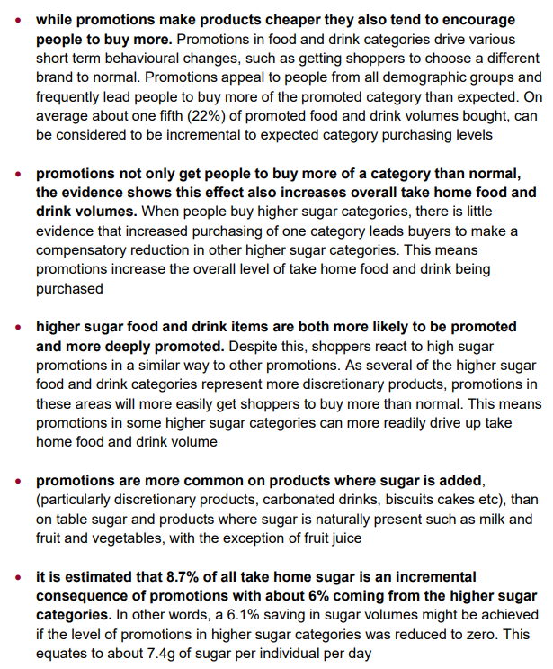 ADMBriggs's tweet photo. The government's own data show how buy-one-get-one-free deals are disproportionately applied to unhealthy foods. And rather than saving money for shoppers, they encourage greater spend and greater consumption.

This is why they were included in the government's obesity strategy. https://t.co/388FYkUczJ