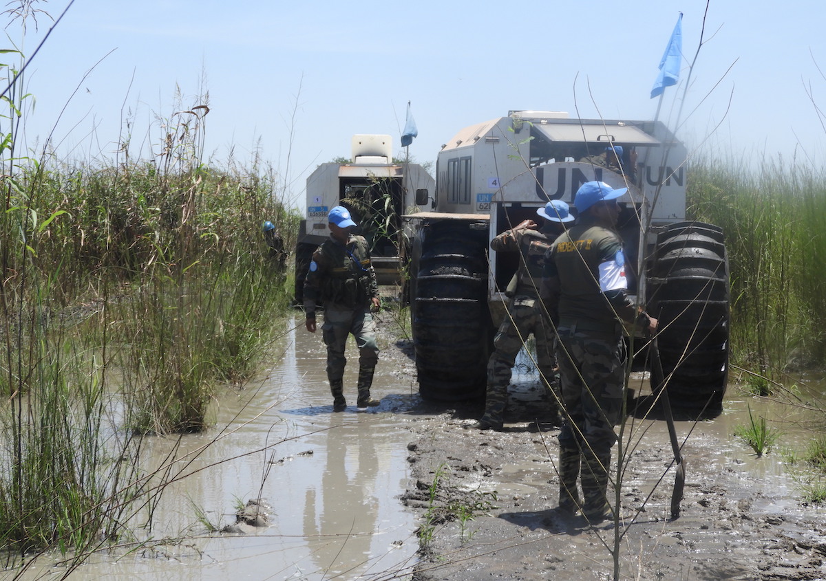 unmissmedia's tweet photo. Where and when #UNMISS peacekeepers must go, they’ll go. It took troops from #India 🇮🇳 some 36 hours in all-terrain vehicles to make their way across 202 km of little to no road, between Bor and Pibor, #SouthSudan, but they did it. That’s the spirit! #A4P https://t.co/YnrYlPazv4