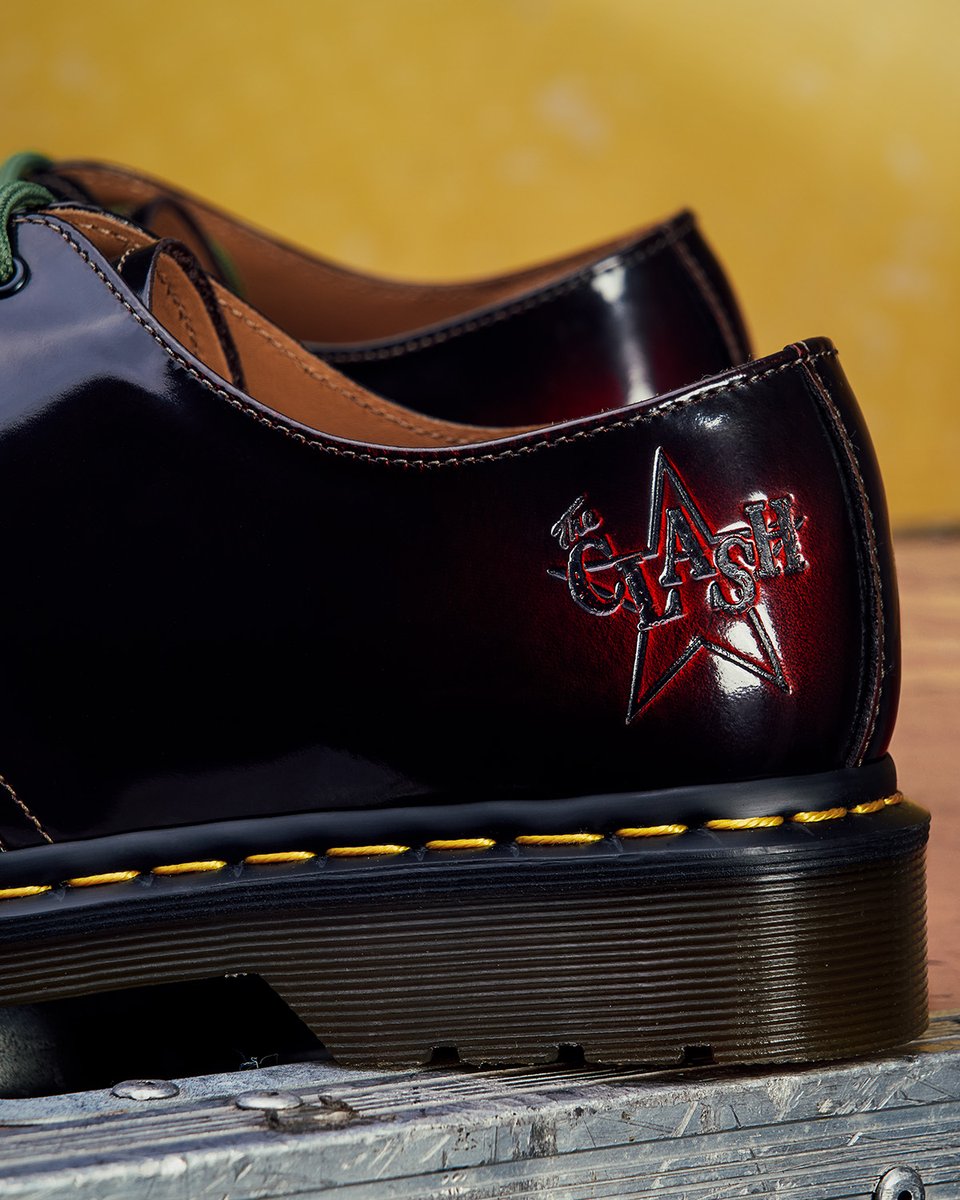 drmartens's tweet photo. DM's x THE CLASH | A band defined by their trailblazing creativity combined with our world-renowned durability. A symbol of defiance built for everyday comfort. Available 06.10: https://t.co/14RUbHWTkr https://t.co/07FqOWvLMs