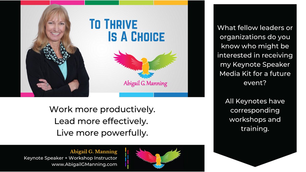 I'm sharing my new Media Kit and asking for your encouragement as we #SupportEachOther. 

Always - with much gratitude to my Twitter community! 

abigailgmanning.com/media-kit

#KeynoteSpeaker #PurpleThreads #Thrive #ThinkSayDo #PersonalDevelopment #Leadership #ProfessionalDevelopment