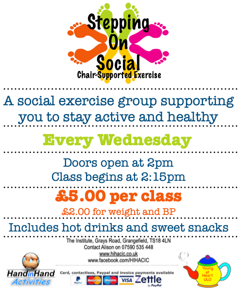 HIHGroup's tweet photo. Join us at our weekly chair supported exercise class, followed by refreshments and socialisation.
#ChairBasedExercise #ChairSupportedExercise #LetsEndLoneliness #OlderPeople #StocktononTees #SteppingOnSocial #DementiaFriendly #FallsPrevention https://t.co/MXb88hEWGm