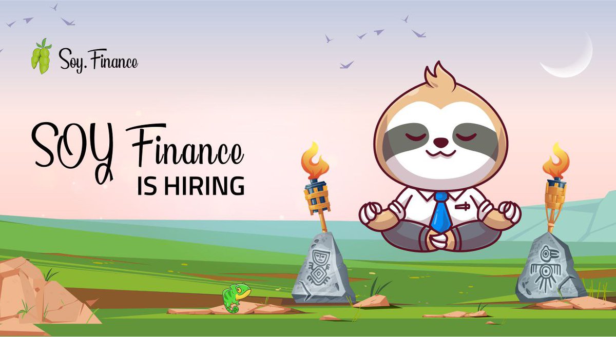 TheRealSloFi's tweet photo. Soy Finance is recruiting a #FrontendDev !

Willing to make a difference and join an inspiring and growing #DeFi project?

Contact Alex at 📫 alex@callistoenterprise.com https://t.co/OYSENU0ICw