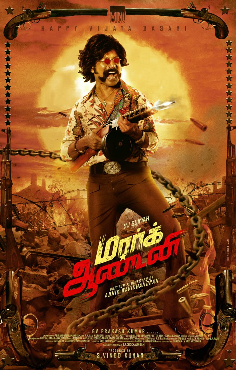 CineemaJunction's tweet photo. Here comes #SJSuryah's character look as #JackiePandian from #MarkAntony 😎🔥👌🏼

#HappyVijayaDasami 

A @gvprakash Musical! 🎼

@iam_SJSuryah @VishalKOfficial @vinod_offl @Adhikravi 
@riturv #SunilVerma #nizhalgalravi 
@ministudiosllp #YGeeMahendran
@editorvijay @AbinandhanR https://t.co/J4ygfT6nS6
