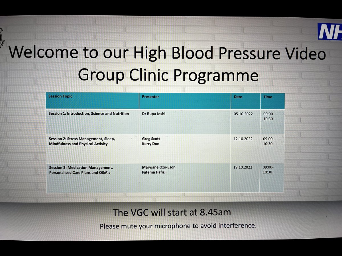 Our first #VGC session today on high blood pressure. Goal setting by our patients across #WokinghamNorthPCN on lifestyle changes to reduce their BP #ZeroCVD @nhsbobicb @ELCworks @redmoorhealth @Shahed__Ahmad @NHS_ICB @NHSConfed