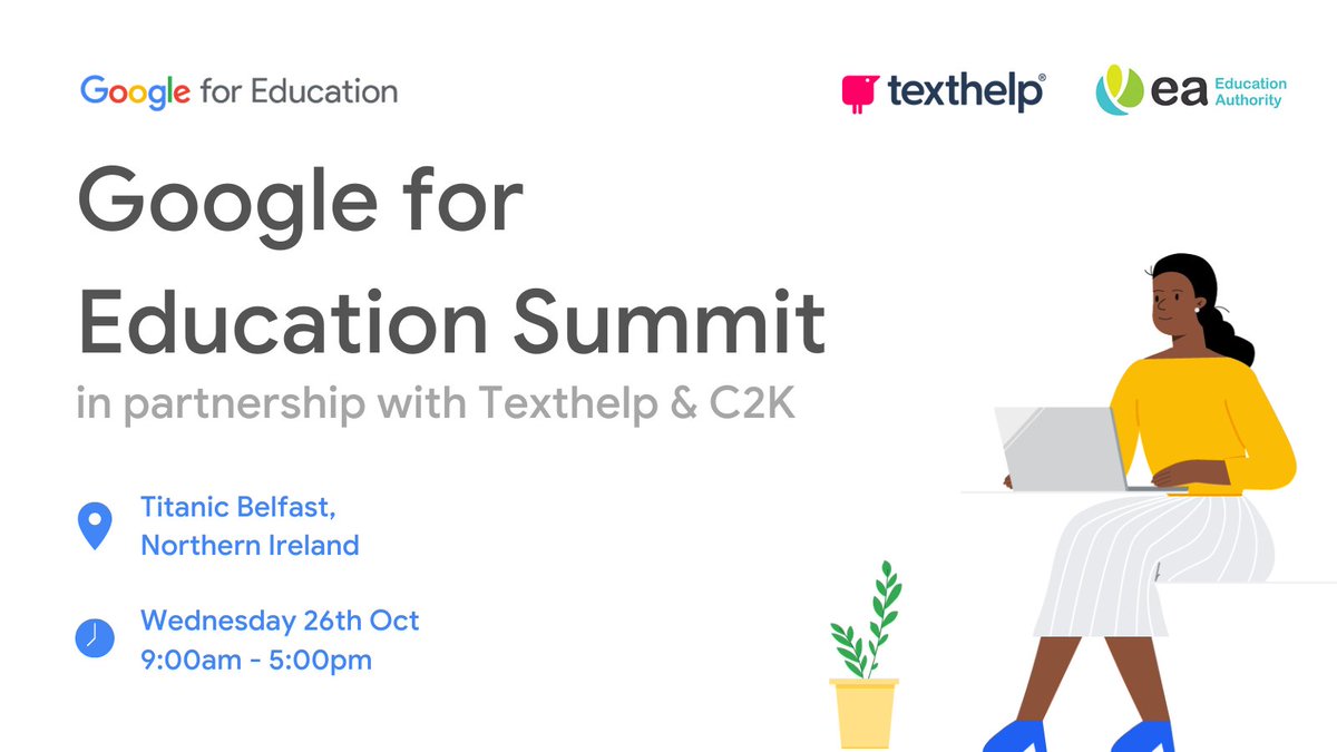 CanopyCIC's tweet photo. 📢 Northern Ireland Educators
Join @GoogleForEdu and @texthelp for an in-person summit exploring the impact technology can have on teaching and learning!
👉 Sign up here https://t.co/bLB3gRcpNC https://t.co/UKOLgwtefL