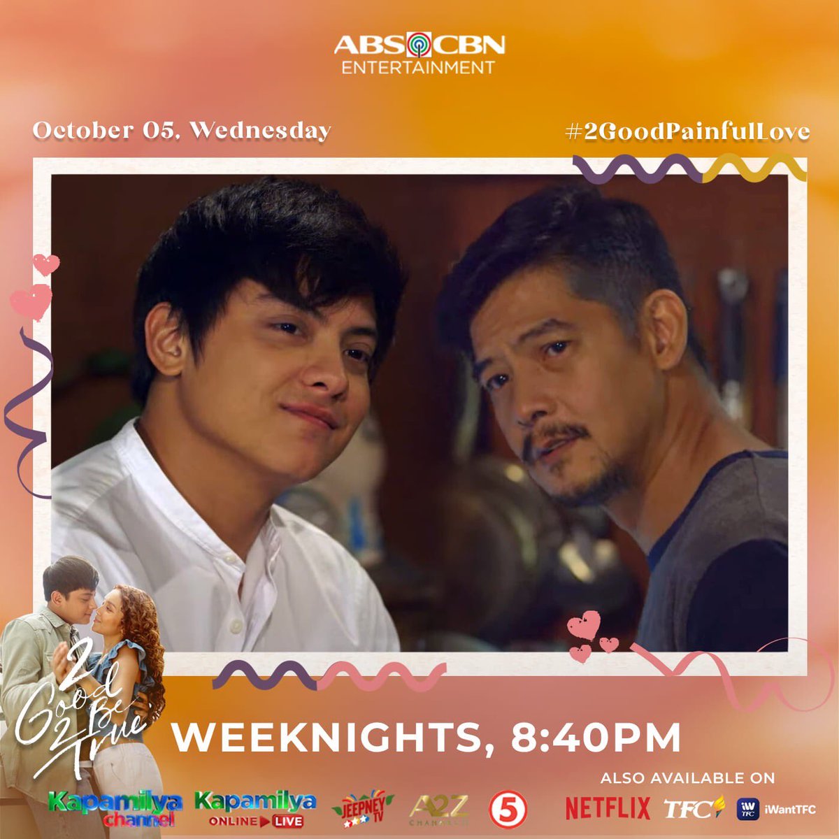 Sa dami ng nangyari, maswerte pa rin si Eloy na may ama siya na tulad ni Fred. #2GoodPainfulLove mamaya na, 8:40pm pagkatapos ng Mars Ravelo’s Darna sa  Kapamilya Channel, Kapamilya Online Live, Jeepney TV, TFC, A2Z Channel 11, at TV5.