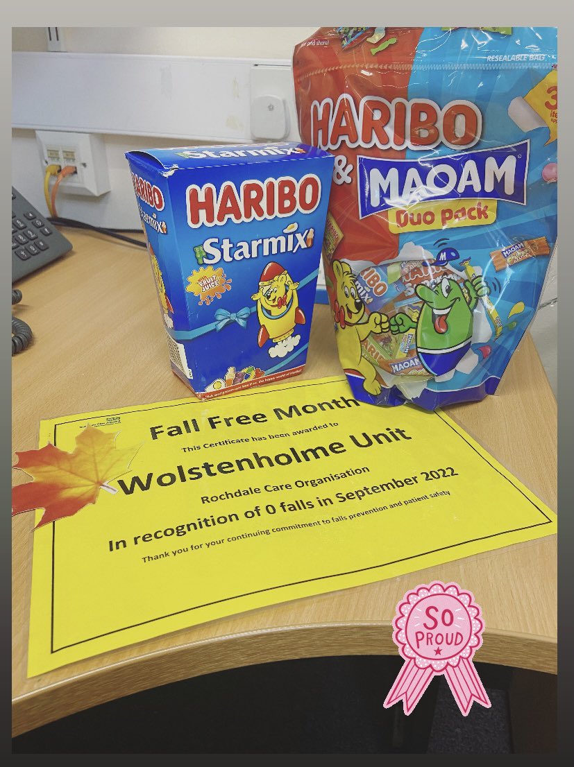 Princessnursey2's tweet photo. Massive well done @WolstenholmeIMC 0 falls for the month of September 🥳🥳🍁🍁@karenGaunt @sally_hulmes @Jacquel00384360 great achievement 💛💛 https://t.co/0Ncn4yF09j