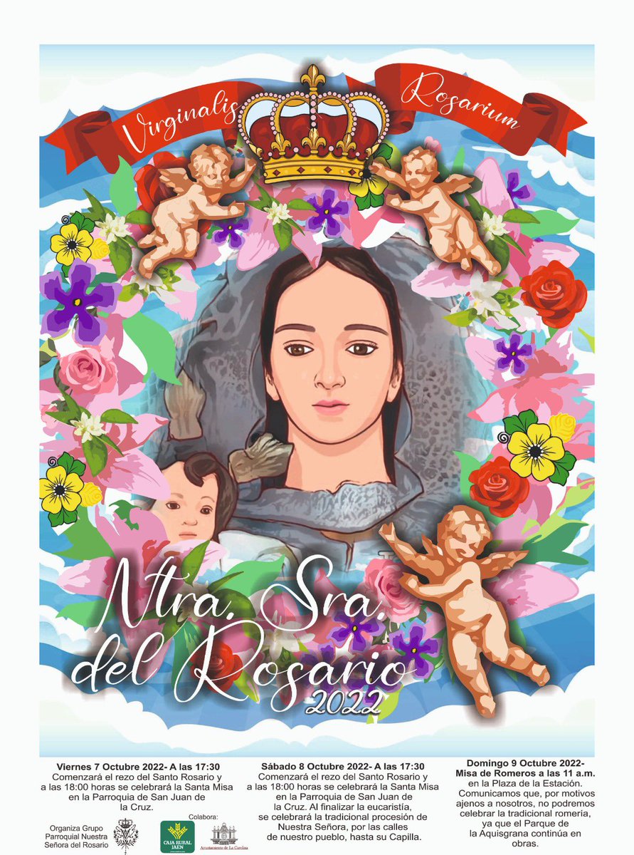 🔵 El próximo 8 de Octubre estaremos en La Carolina acompañando a Nuestra Señora del Rosario.

#Rosario #LaCarolina #SuenaSantaCecilia🎷🎺

〰️ Cofradía Nuestra Señora del Rosario 〰️