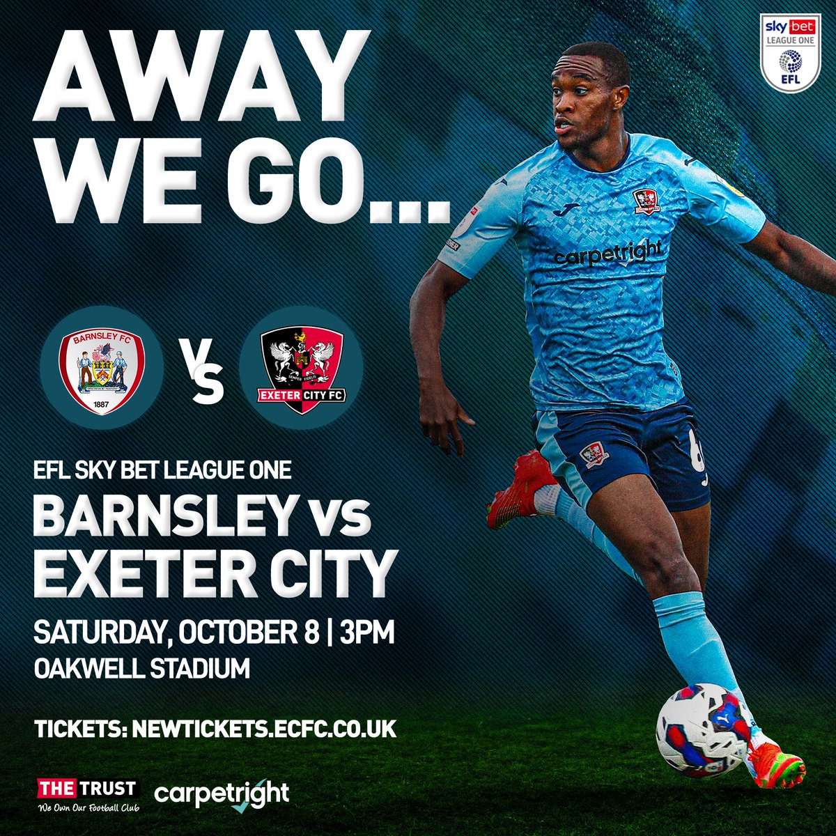 🗓 UP NEXT: City hit the road this Saturday as we face <a href="/BarnsleyFC/">Barnsley FC</a> in a 3pm kick-off at Oakwell!

🎟 Join the 3️⃣6️⃣5️⃣ going so far ➡️ ecfc.co/BarnsleyA

#ECFC #OneGrecianGoal