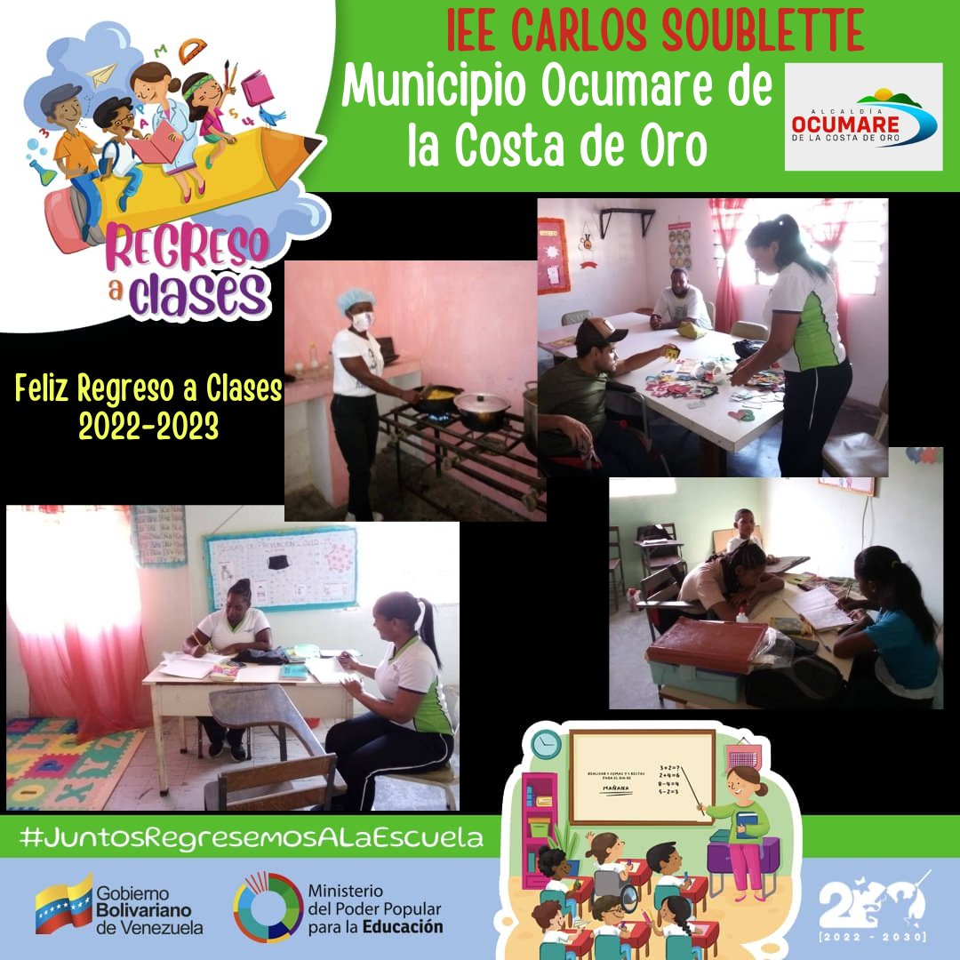 #05Oct el IEE CARLOS SOUBLETTE en Ocumare de la Costa reciben con amor y alegría a sus estudiantes, garantizando el derecho a la educación y alimentación #RevoluciónAgraria #AraguaEsEducación <a href="/NicolasMaduro/">Nicolás Maduro</a> <a href="/_LaAvanzadora/">Yelitze Santaella</a> <a href="/Soykarinacarpio/">Karina Carpio</a> @MPPEDUCACION <a href="/leoalvacabrera/">Prof. Leonardo Alvarado</a> @ZE_Aragua