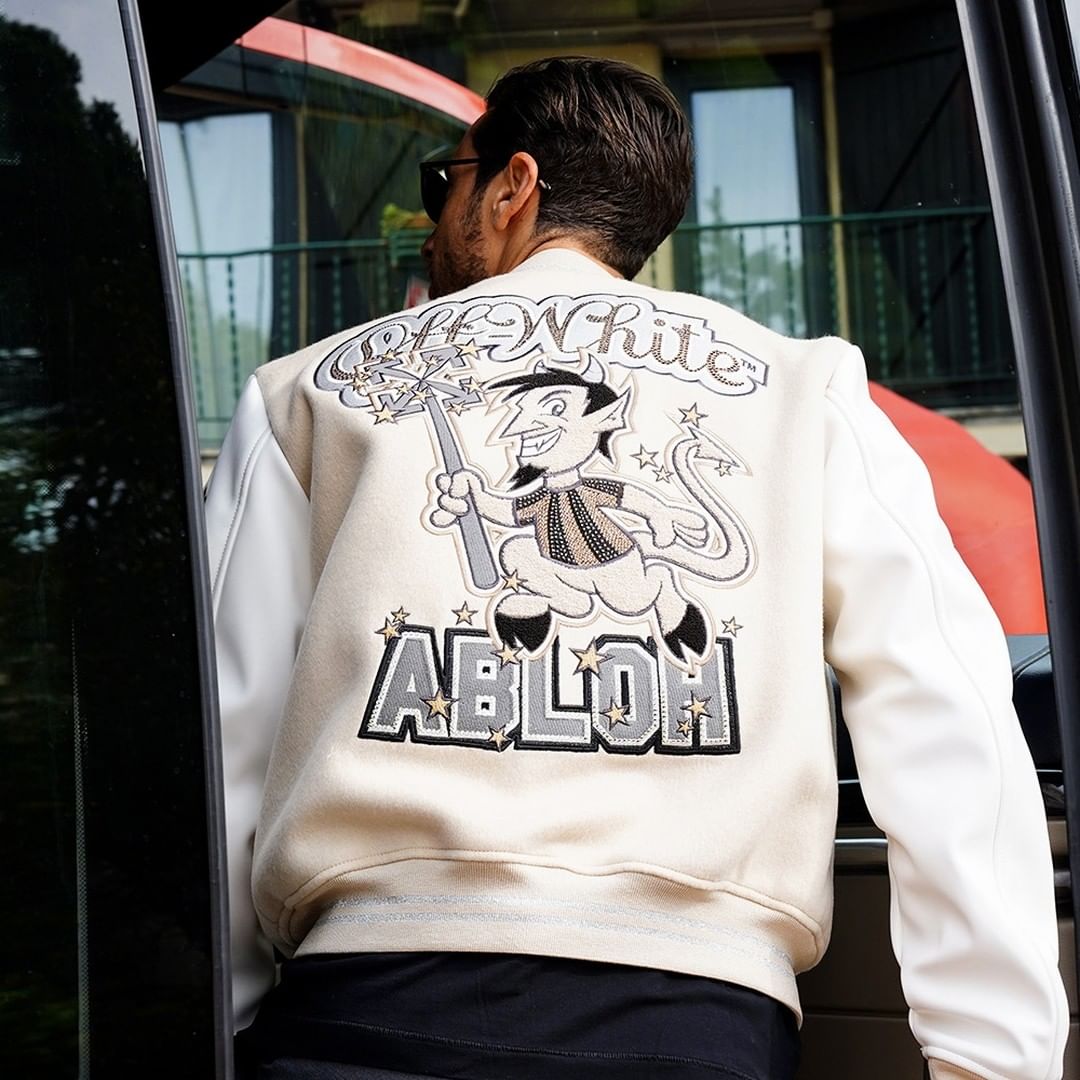 AC Milan Debut Off-White Varsity Jacket Ahead Of UCL Match - SoccerBible