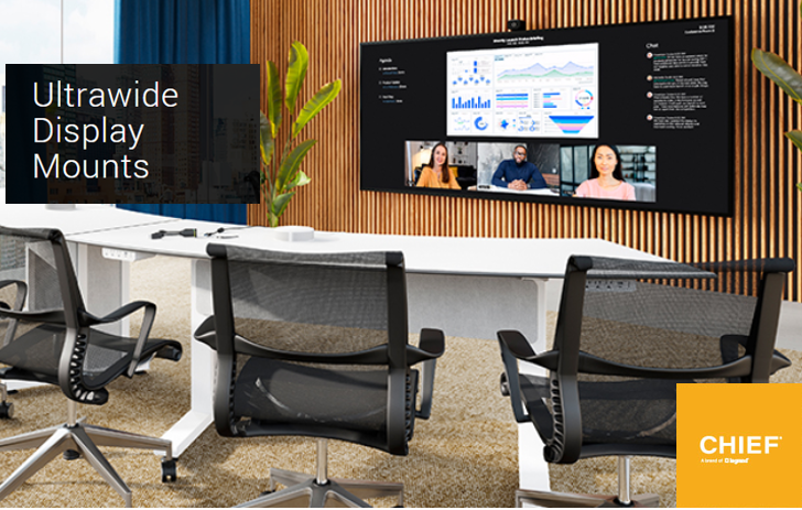 Chief is shipping its brand-new mount solutions dedicated for Ultrawide 21:9 format and XXL (up to 110") displays. Need more detail? find our Ultrawide &amp; XXL mount solutions page here! tinyurl.com/4yjj4hhb