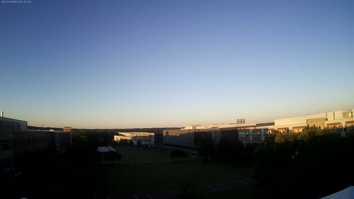 NCStateWxSTEM's tweet photo. NC State at sunrise and it's 50.0 F. https://t.co/d2owKgVgUW