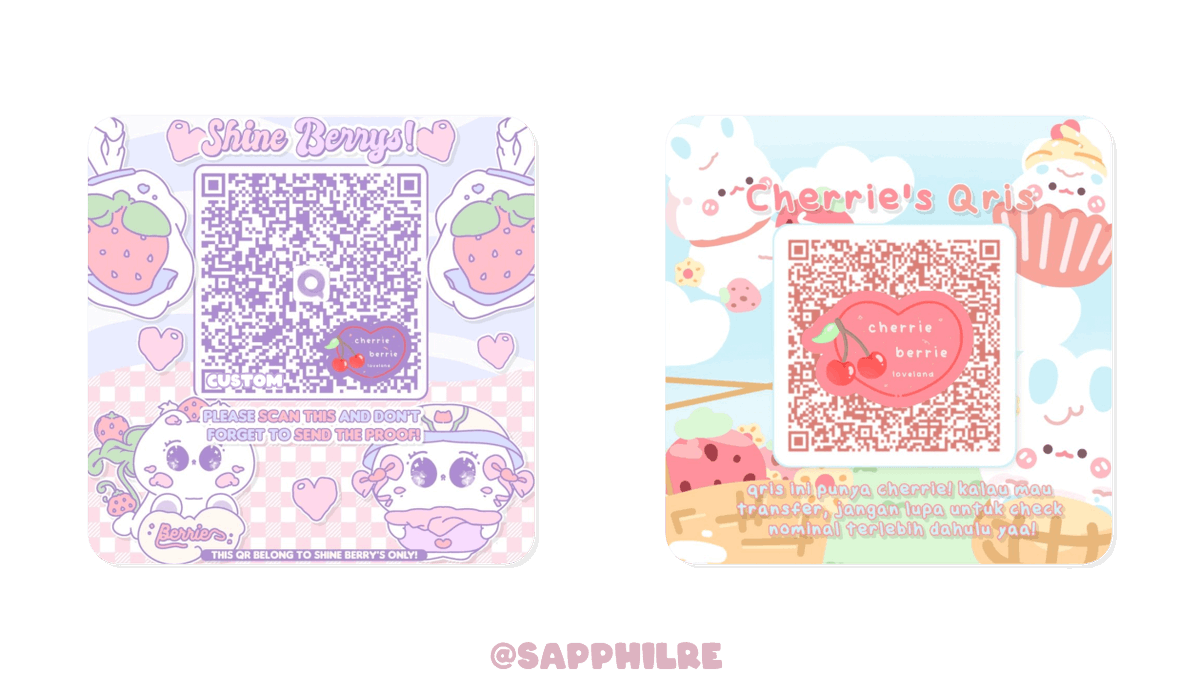 sapphilre's tweet photo. gausa ribet-ribet cari lagi, udah langsung gas aja order qr deco di @sapphilre ! katalognya udah kaga ada lawan dah pokoknya cakep bener sejagat raya. murce murce aja kok ye asli gabikin kantong sesek🤩 burukeun atuh jajan disini wae😗🤩 #zonajajan #zonaba https://t.co/7QkafnLNqU
