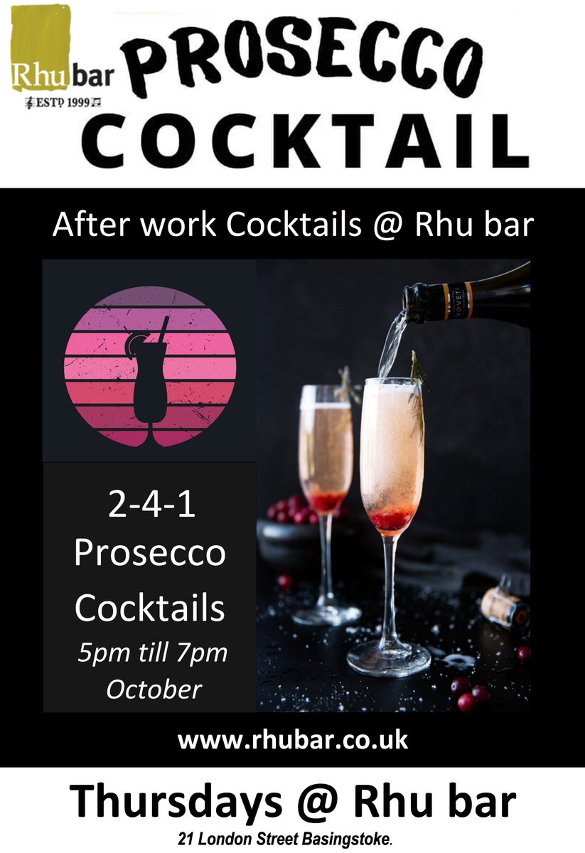 Thursday is the new Friday at Rhu Bar 🥳🍹 #LoveBasingstoke