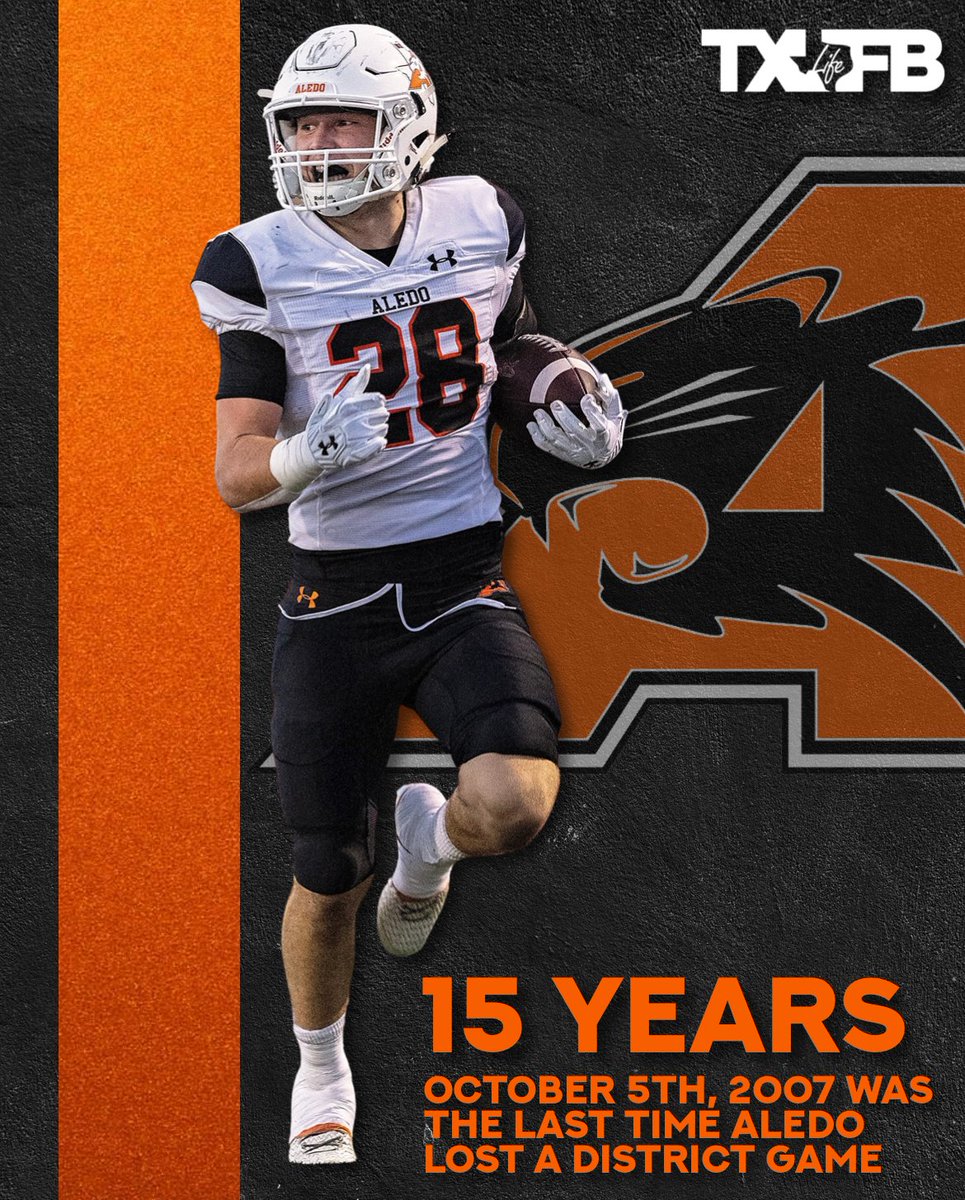 It has been 15 years since Aledo has lost a district game 🤯 #txhsfb