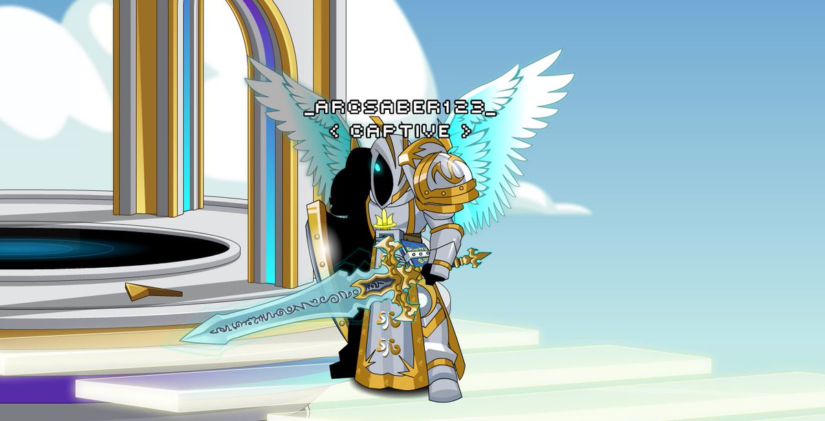 sendaljepang19's tweet photo. @LanzAQW @ArtmusAQW #MinorGameSetContest
Helm : Falcon lord Hood
Armor : Blessed inquisitor
Cape : Blessed Armored Wings of Abezeth
Wep : Sanctified Sword and Shield https://t.co/nyioK3PwWF