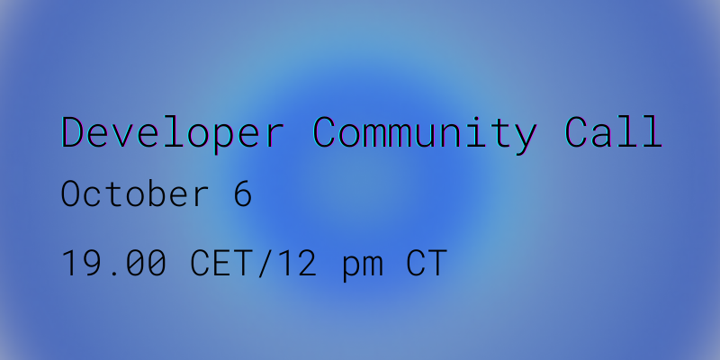 fluence_project's tweet photo. Join the monthly developer community call tomorrow, October 6 at 7 pm CET / 12 pm CT 

Updates from the core tech team, community demos, upcoming events, Q&amp;A. Everyone is very welcome 😊

via discord https://t.co/cRI8RuRgpF or add to your calendar https://t.co/WlPSPnJjmD https://t.co/XSLCQFjMxB