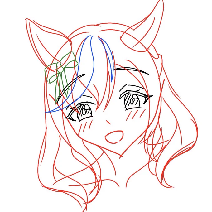 wip久しぶりに嫁ネイチャのイラスト描いてる 