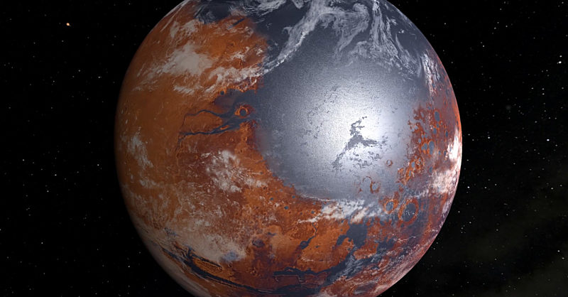 Vamos a la playa… En Marte. 4.000 millones de años atrás, ⅓ de la superficie de Marte estaba cubierta por un océano. Evidencia geológica lo indica: gran cantidad de valles fluviales y deltas, así como rastros de inundaciones y desbordamientos.
1/12