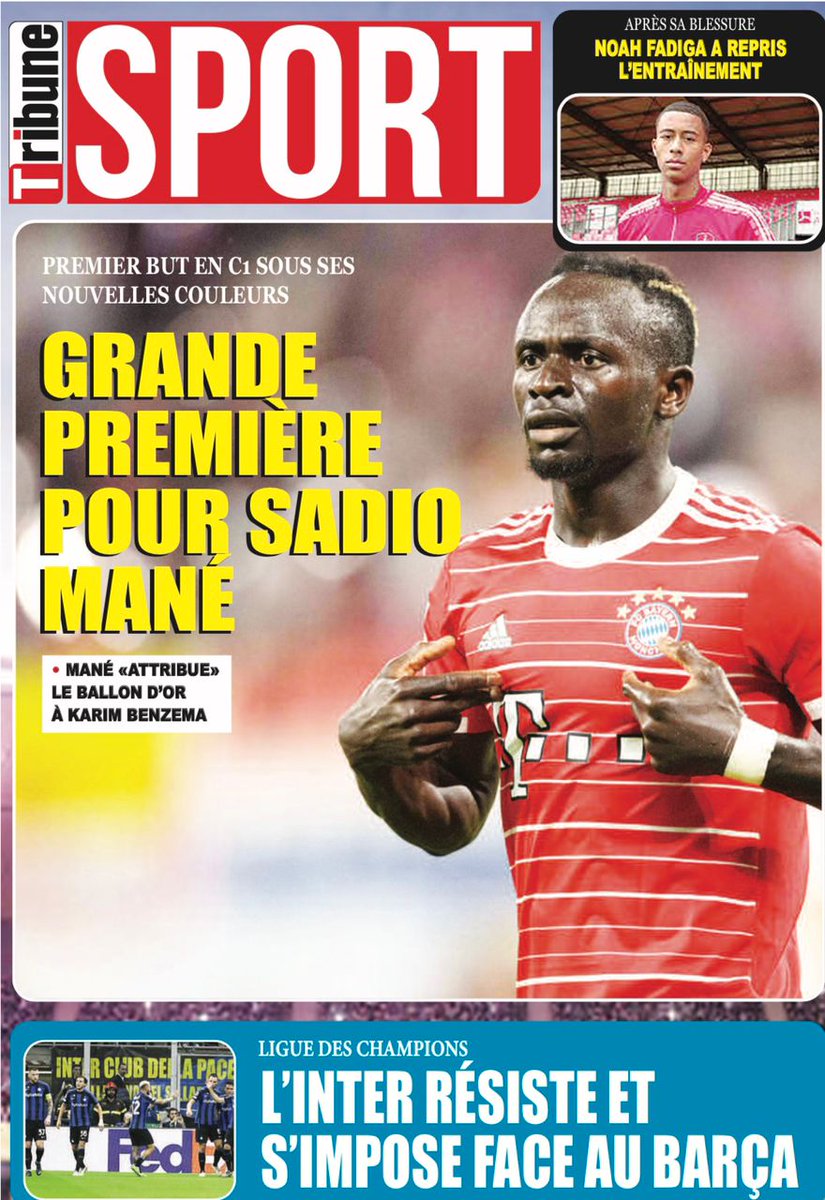 MadembAS's tweet photo. #sadiomane est pour la presse sportive ce que Me Wade était pour la presse privée dans les années 80: la tête qu'il fallait avoir à la Une pour faire vendre dans les kiosques au coin de la rue, car les RS était inexistants ! Quand #Liberpool voit ça...😂 #Senegal #kebetu #Bayern https://t.co/sfixNOglif