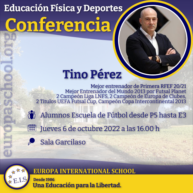 🗨️ Conferencia de <a href="/PREZTINO/">TINO PÉREZ-MORENO</a> para nuestros alumnos de la Escuela de Fútbol ⚽️

europaschool.org
#EuropaEsMiColegio 💙🇪🇺
