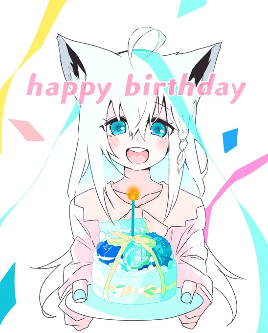 フブちゃん誕生日おめでとう #白上フブキ生誕祭2022#絵フブキ 