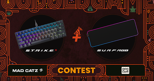 MadCatz's tweet photo. 📢 Giveaway Alert 📢  
We're back at it 🤙 @GOGcom &amp; @MadCatz are dropping another Gamez 'n' Gear Giveaway! Win our new S.T.R.I.K.E. 6 60% KB &amp; S.U.R.F. RGB + 10 games from https://t.co/DbRRJirDe4! 
Link 👉 https://t.co/rItQstSrm8
 #MadCatz #giveawayalert #giveaway #giveawaytime https://t.co/SYhID7008i