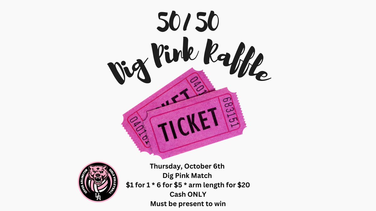 TOMORROW!!! Do you have your tickets for the game? Cancer survivors get in free.  uaschools.org/Tickets1.aspx
**50/50 raffle requires CASH to purchase tickets and you must be present to win.
Can't make the game but want to support Dig Pink? Donate directly. giving.side-out.org/campaigns/18372
