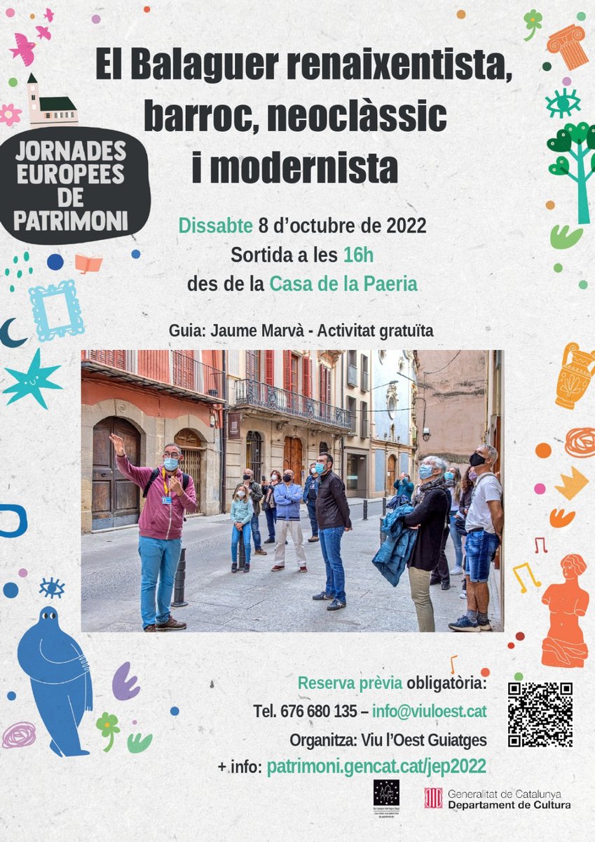 Heu vist la ruta que oferim enguany a les Jornades Europees de Patrimoni ?

👉 El #Balaguer renaixentista, barroc, neoclàssic i modernista.

📆 aquest dissabte
🕓 a les 16h
🏛 a la Casa de la Paeria
📜 guia habilitat: <a href="/JaumeMarva/">Jaume Marvà</a>
📩 cal inscripció prèvia
💰 de franc

Us esperem!!