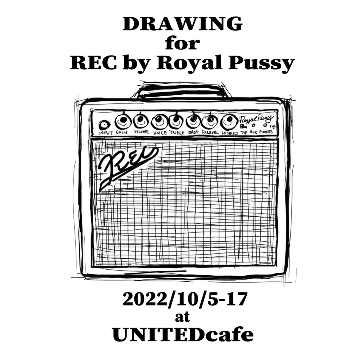 UNITEDcafe_2012's tweet photo. 本日から新しい展示会「DRAWING for REC by Royal Pussy」がスタートしました！
コラージュ作品や、ドローイング原画、アパレル商品が展示されてます！
会期は10月5日(水)～10月17日(月)まで。
猫カワイイ！

#miwarock 
#royalpussy
#recbyroyalpussy

#unitedcafe #アートカフェ #バイカーズカフェ https://t.co/ezzpB3oa6h