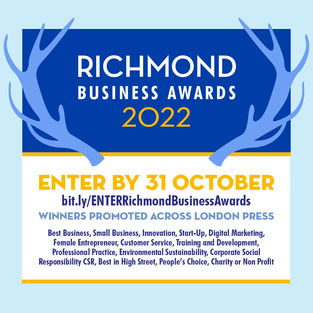 BeRichmondUK's tweet photo. ๐ Richmond Business Awards 2022 ๐
Share your achievements and celebrate at this year's @ChamberRichmond #RBizAwards, to be presented at a Christmas Ball at Twickenham Stadium on 2nd December ๐น ๐
โฐ Closing date for award entries 31st October
#RichmondAwardsBall #RBA22 https://t.co/eRd5WU6yje