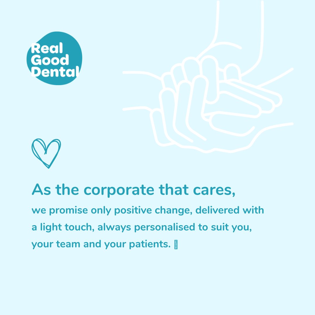 RealGoodDental's tweet photo. As the corporate that cares, we promise only positive change, delivered with a light touch, always personalised to suit you, your team and your patients. 🍃

#RealGoodDental #RGD #ScottishDentistry #DentistScotland #DentalPractice #DentalCare #DentalHealth https://t.co/Qa0tnaTN1m