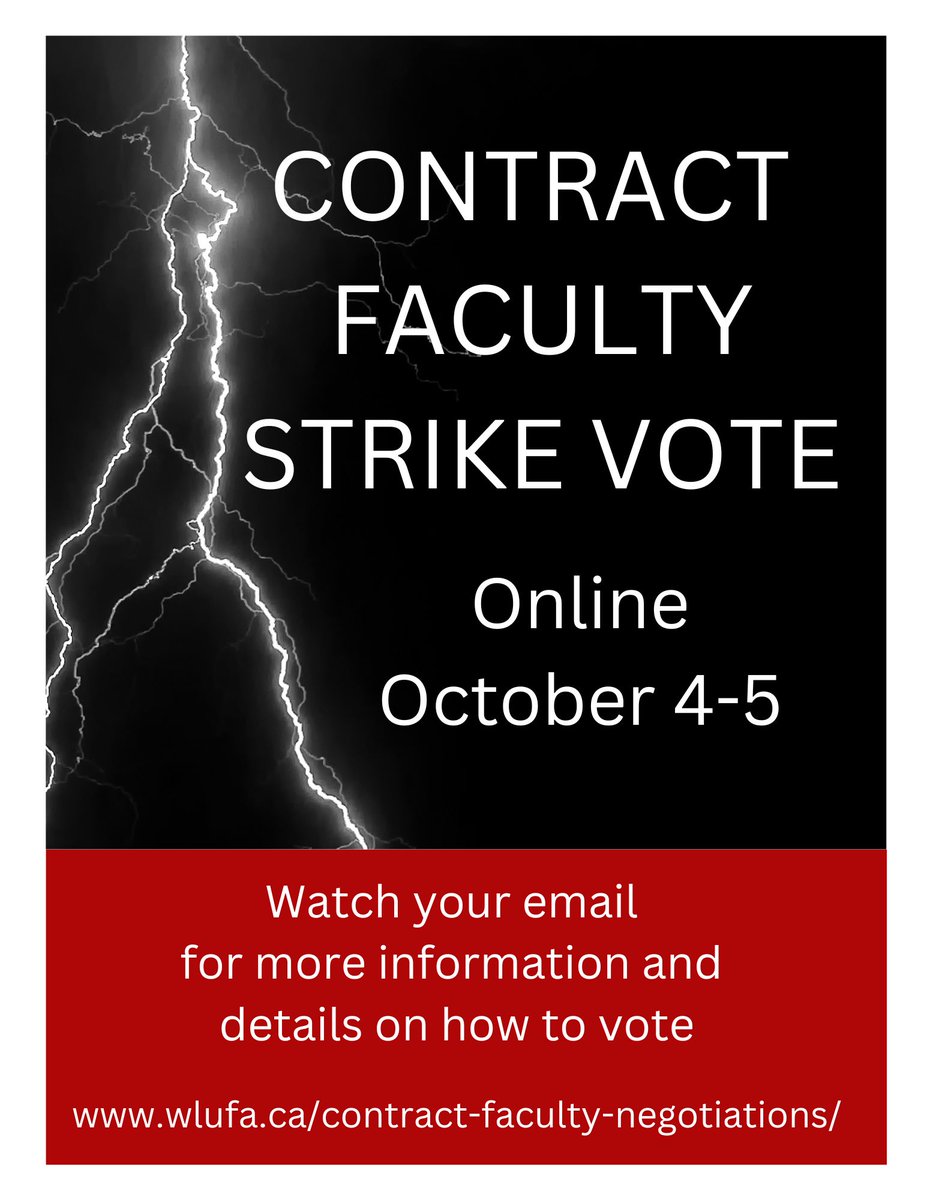 PrecariousWLU's tweet photo. Good morning @laurier Contract Faculty and Part-Time Librarians. Don't forget to vote. Contact @WLUFA if you have not received an email with your voting link. Today is a good day to tell the admin that #precariousfaculty deserve fairness! https://t.co/cwvwkca5Ut
