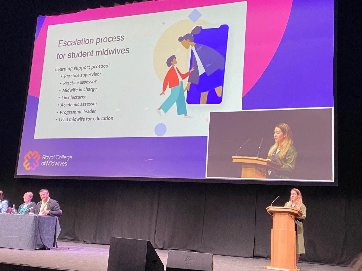 Third year student midwife <a href="/lisa_rollinson_/">Lisa Rollinson</a> does a fantastic job sharing the barriers students face when raising concerns. Making sure the escalation process for students is well known and accessible is vital in supporting them to stand up for high standards #rcmconf22