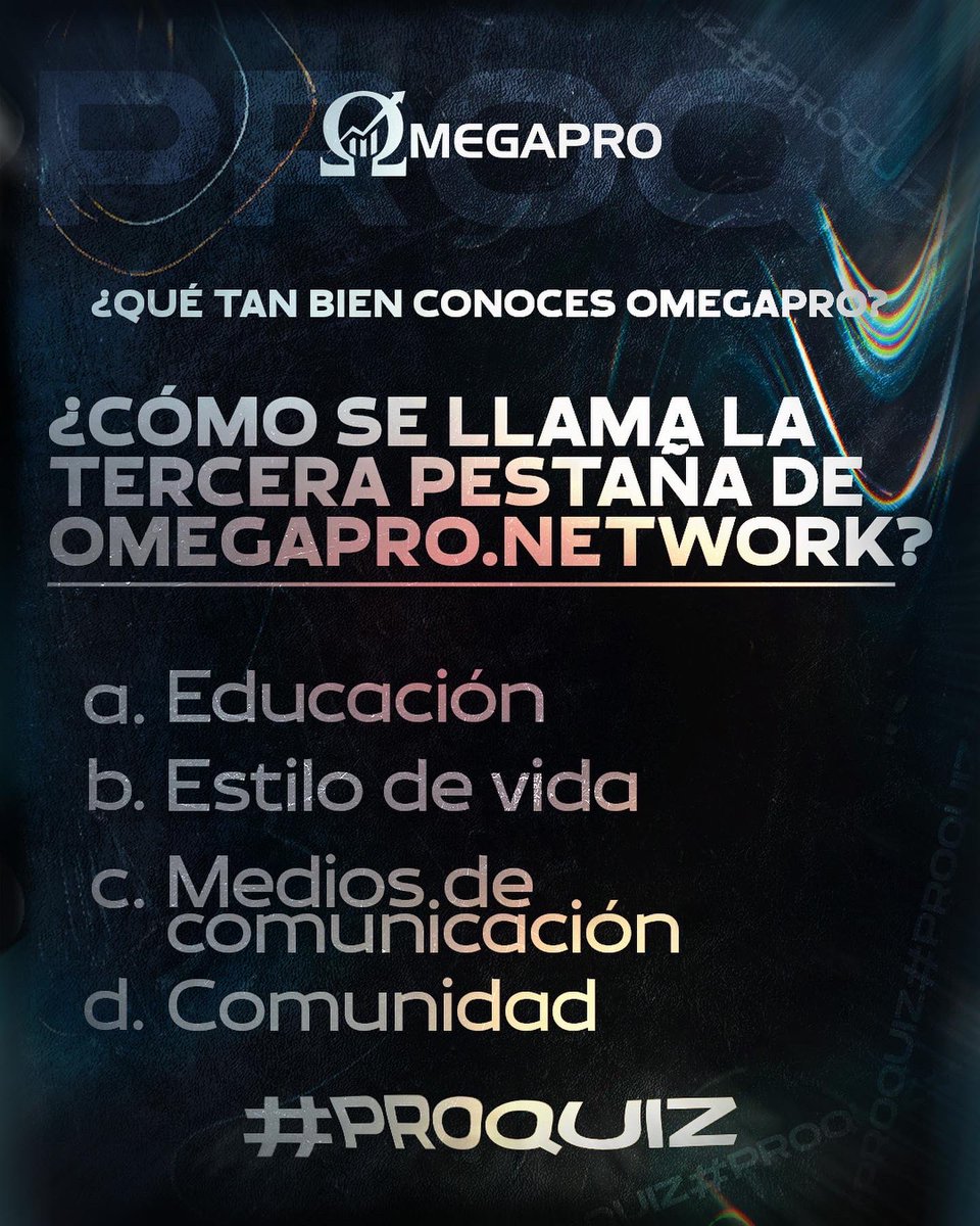 _OmegaPro's tweet photo. 🤔#ProQuiz - Here comes the new quiz question. Write your answers in the comment section below. ⬇️
💡Hint - Look for the correct answer on our website.
https://t.co/C1eeoJX2vo 👨🏻💻👨🏻💻
#omegapro https://t.co/QS8MksqygS