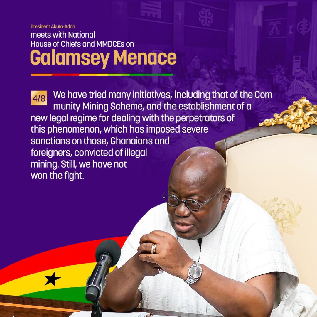 Excerpts of my remarks to the National House of Chiefs and MMDCEs. 1/2 #FightAgainstGalamseyMenace 
#StopGalamseyNow